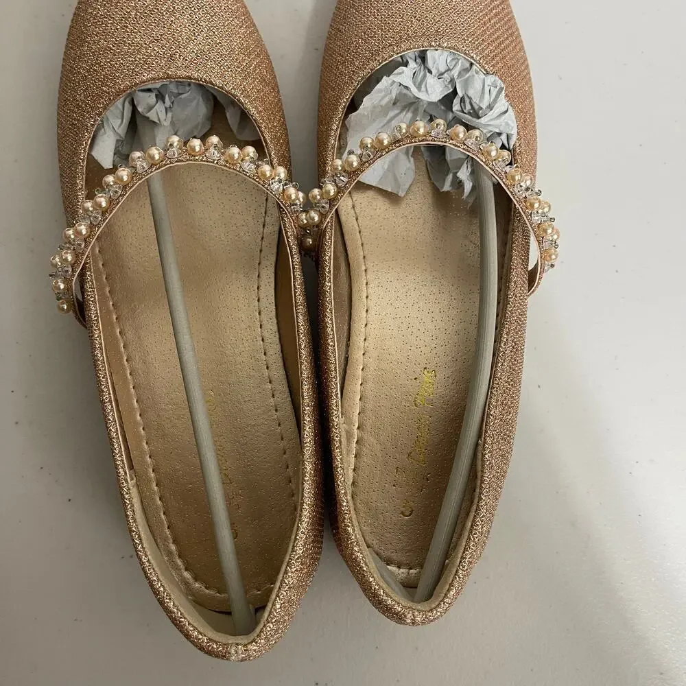 Dream Pairs Girls Mary Jane Dress Shoes Special Occasion Pearl Strap Sz 5